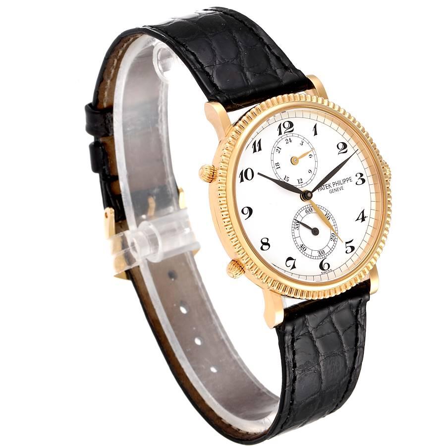 Gelbgold-Herrenuhr 5034 von Patek Philippe Calatrava mit Boxpapieren im Zustand „Hervorragend“ im Angebot in Atlanta, GA