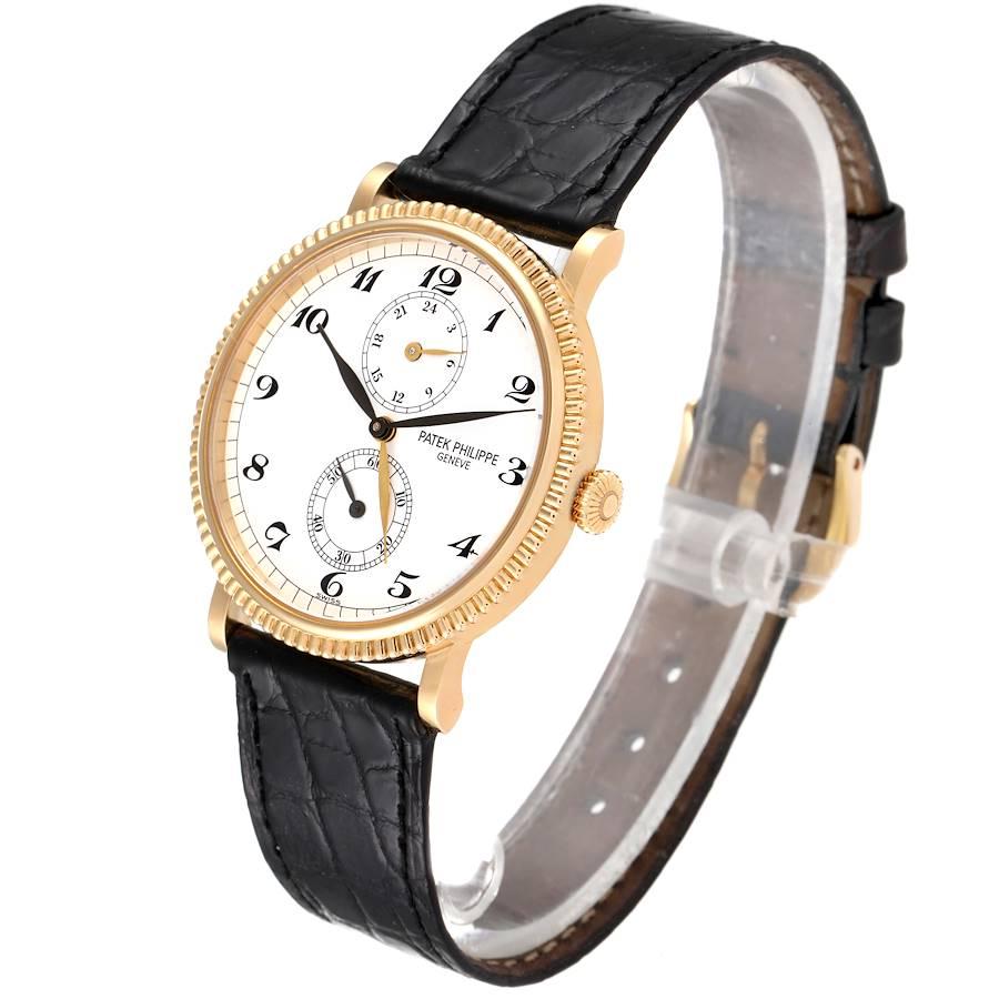 Gelbgold-Herrenuhr 5034 von Patek Philippe Calatrava mit Boxpapieren im Angebot 1