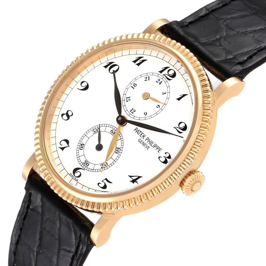 Gelbgold-Herrenuhr 5034 von Patek Philippe Calatrava mit Boxpapieren im Angebot 2