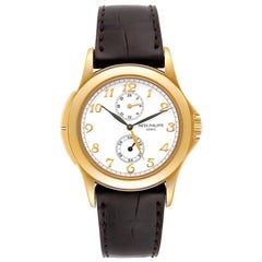 Patek Philippe Calatrava Travel Time Yellow Gold Mens Watch 5134