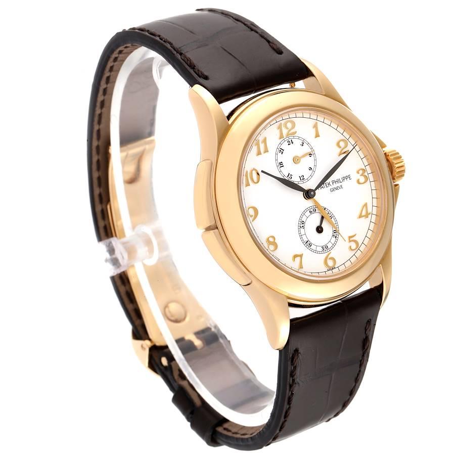 Patek Philippe Calatrava Travel Time Yellow Gold Mens Watch 5134 In Excellent Condition In Atlanta, GA