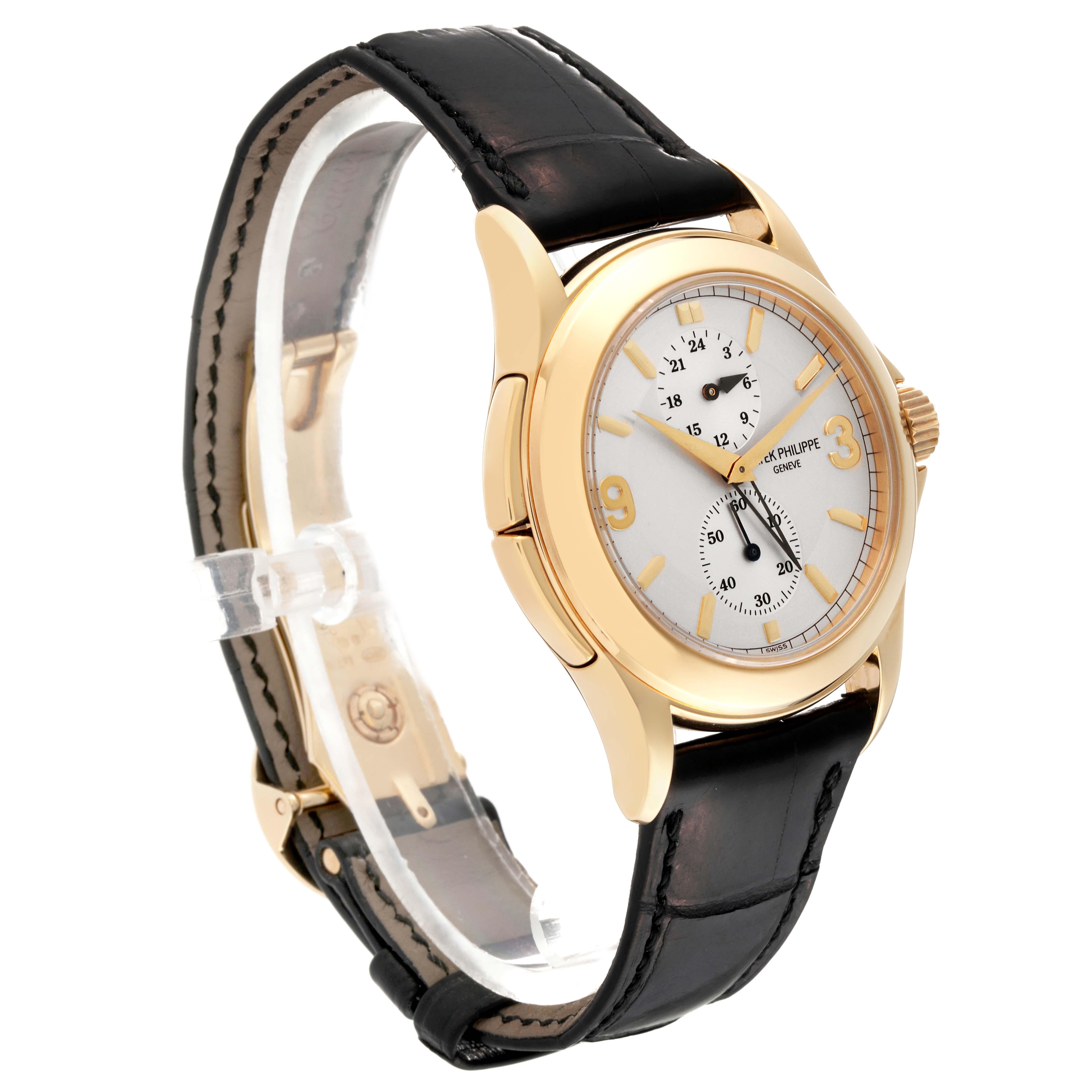 Men's Patek Philippe Calatrava Travel Time Yellow Gold Mens Watch 5134 For Sale