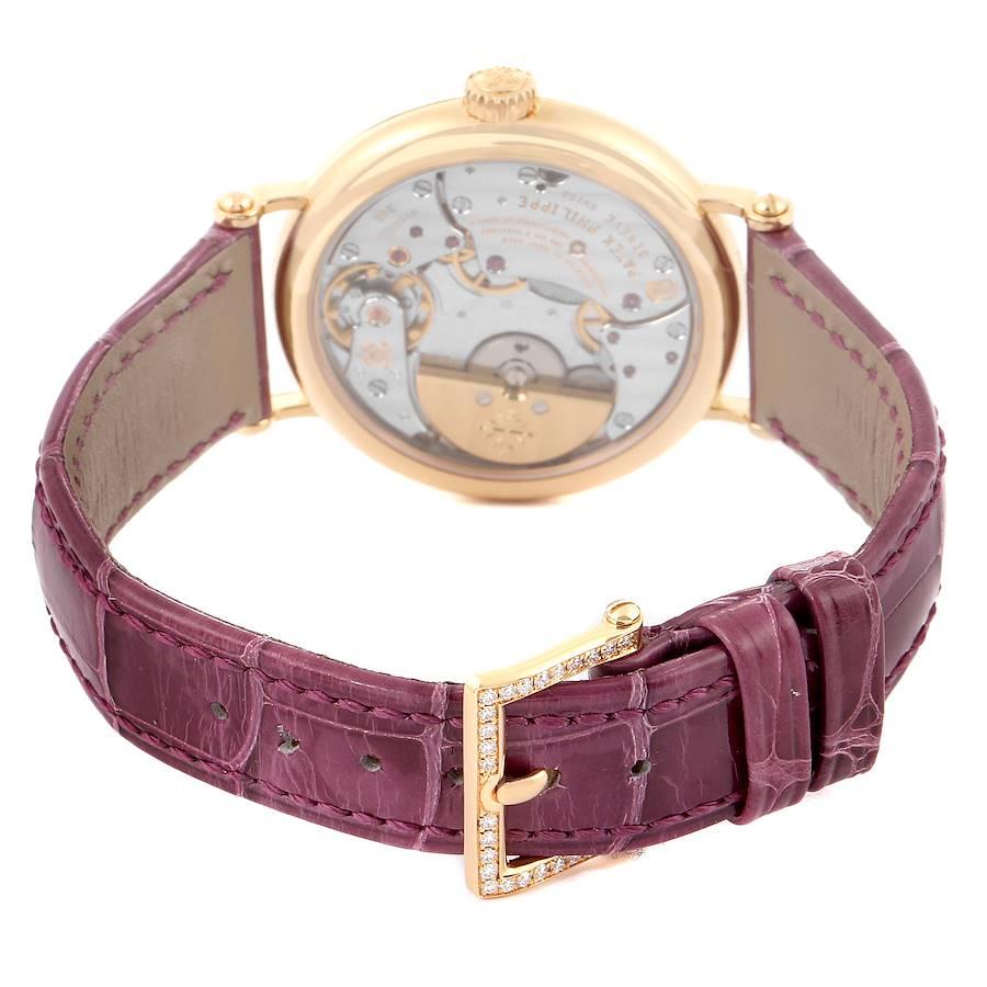 Patek Philippe Calatrava Ultra Thin Rose Gold Diamond Ladies Watch 7200 For Sale 3
