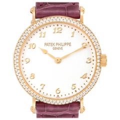 Patek Philippe Calatrava Ultra Thin Rose Gold Diamond Ladies Watch 7200