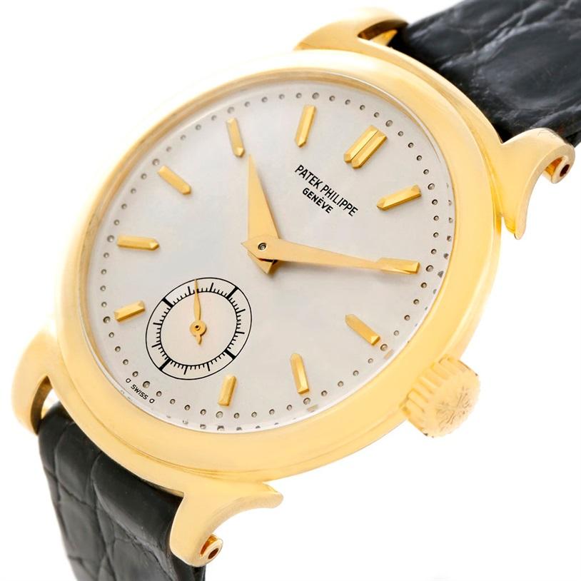 Men's Patek Philippe Calatrava Vintage 18 Karat Yellow Gold Watch 1491, Year 1947 For Sale