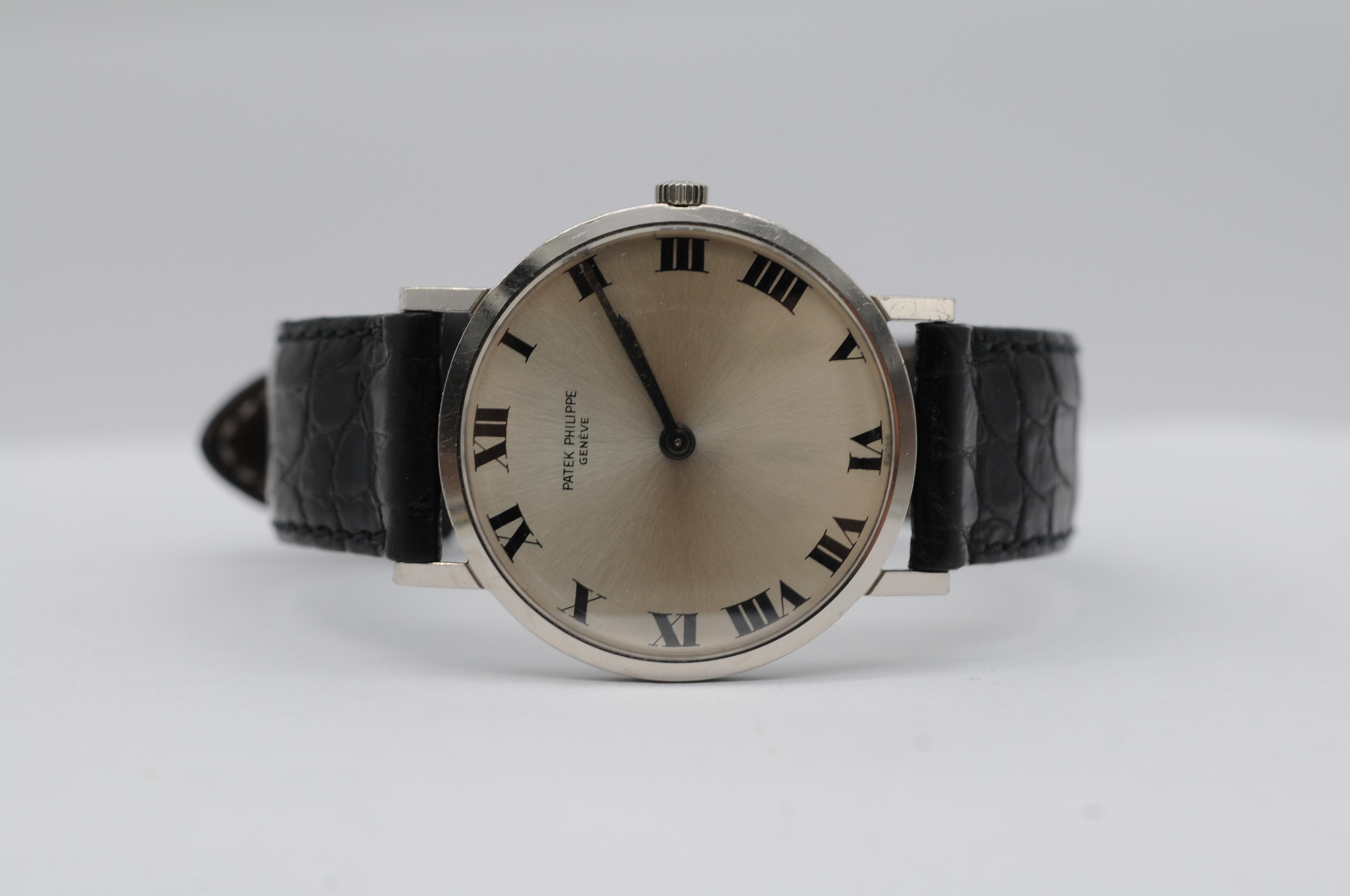Aesthetic Movement Patek Philippe Calatrava Vintage 18K White Gold 31mm Manual Wind Ref. 3512 For Sale