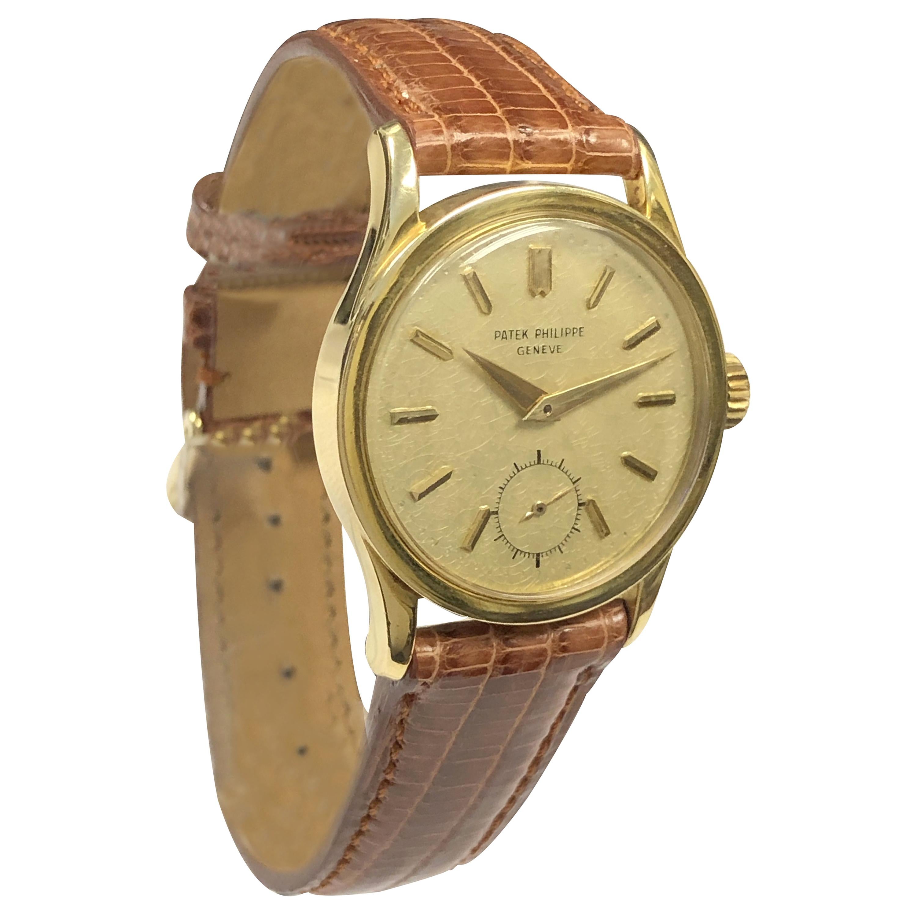 Patek Philippe Yellow Gold and Leather Bracelet Watch Ref. 4241