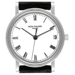 Patek Philippe Calatrava White Gold Automatic Mens Watch 3802 Box Papers