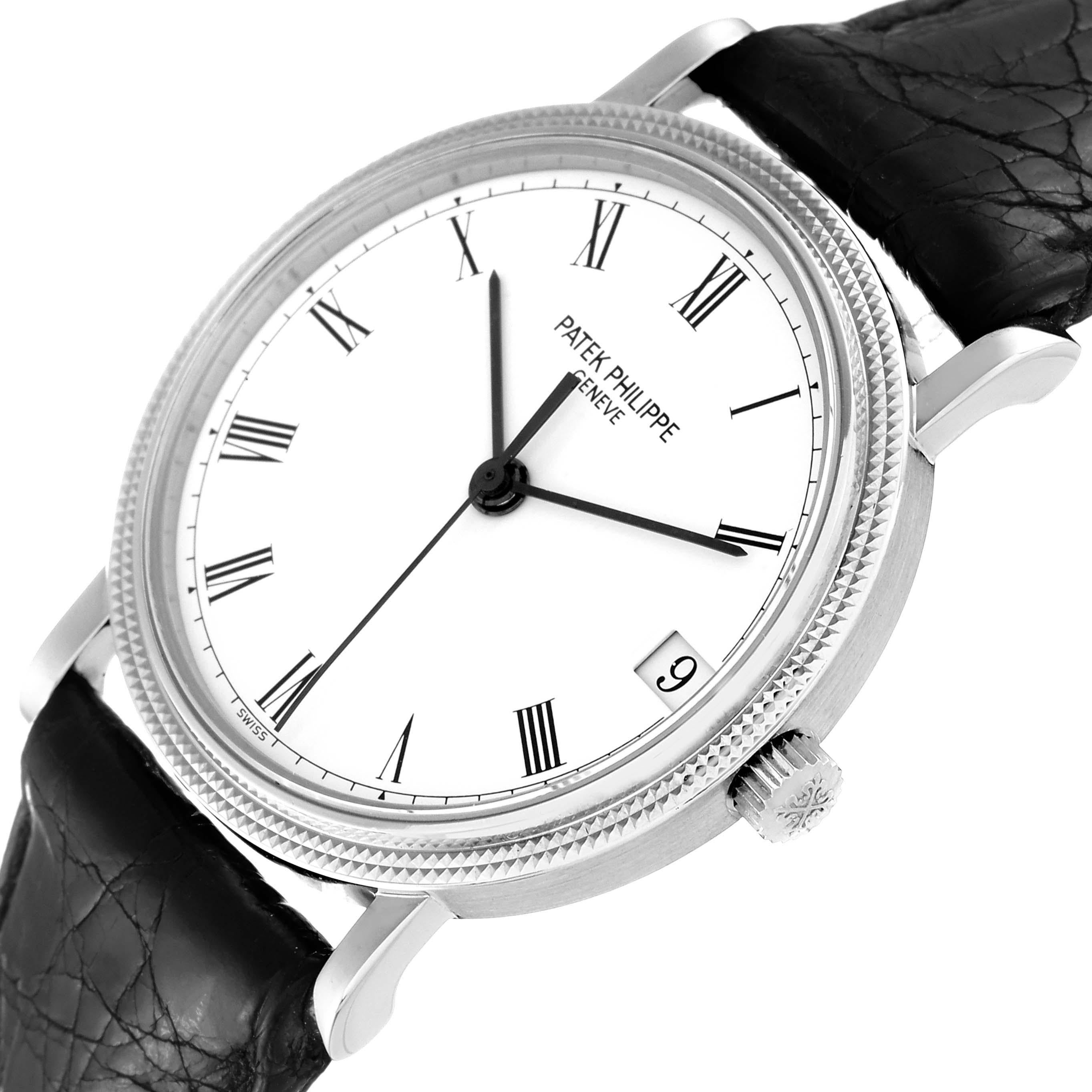 Patek Philippe Calatrava White Gold Automatic Mens Watch 3802 Papers 1