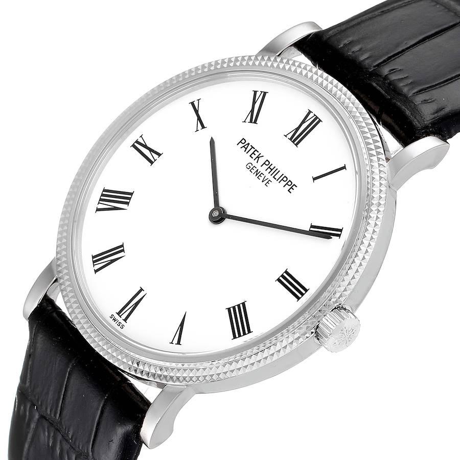 Patek Philippe Calatrava White Gold Automatic Mens Watch 5120 Box Papers For Sale 1