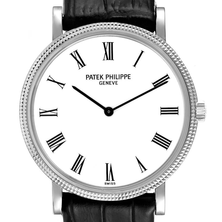 Patek Philippe Calatrava White Gold Automatic Mens Watch 5120 Box Papers For Sale