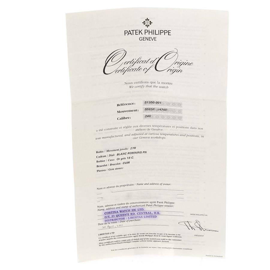 Patek Philippe Calatrava Weißgold Automatik-Herrenuhr 5120G Papier im Angebot 8