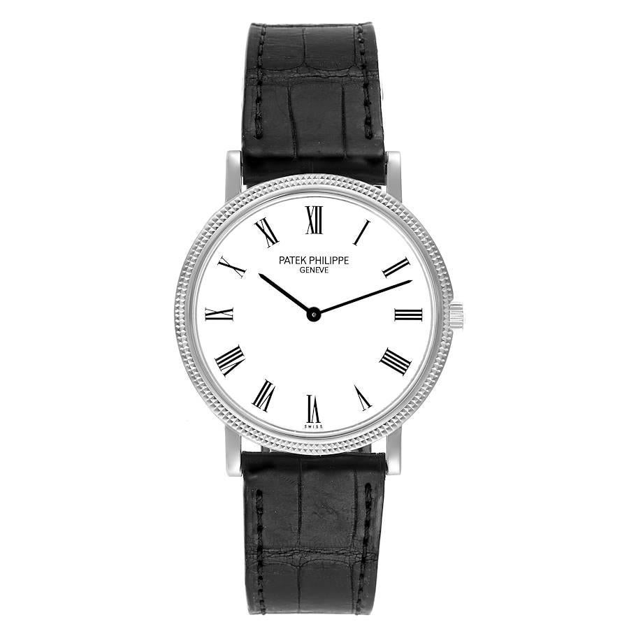 Patek Philippe Calatrava Weißgold Automatik Herrenuhr 5120G Papiere. Automatisches Uhrwerk mit Selbstaufzug. Rhodiniert, 
