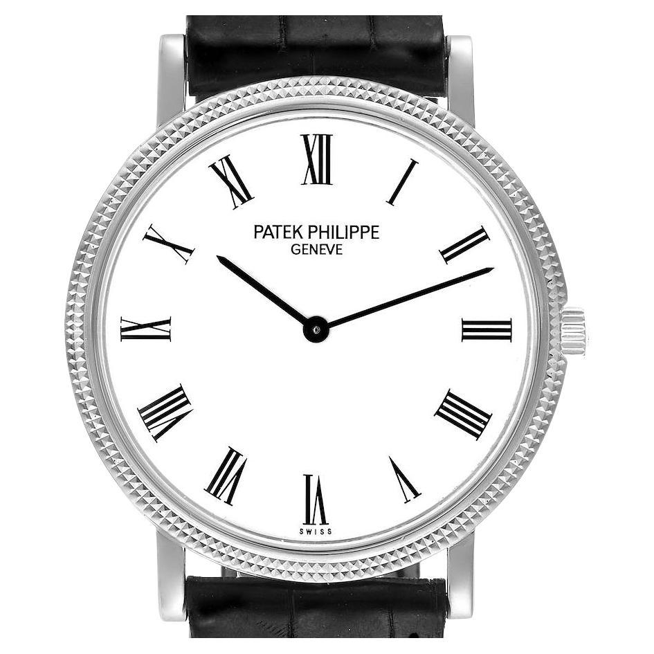 Patek Philippe Calatrava White Gold Automatic Mens Watch 5120G Papers