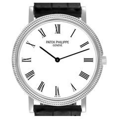 Patek Philippe Calatrava White Gold Automatic Mens Watch 5120G Papers
