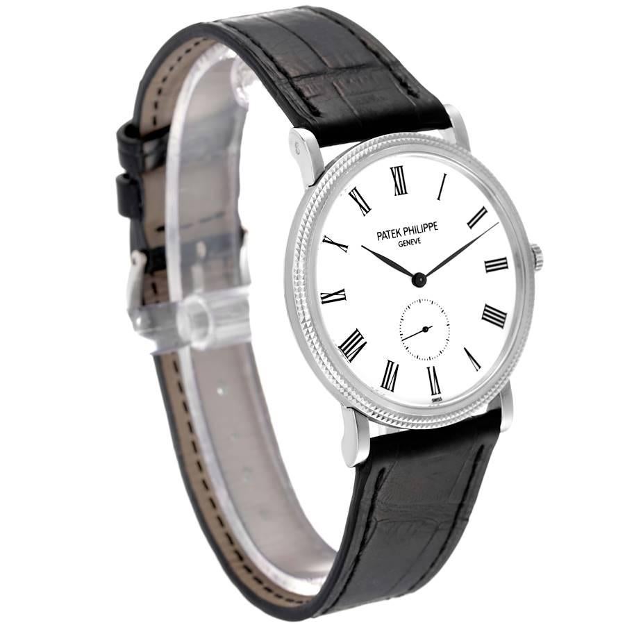 Patek Philippe Montre Calatrava pour homme à bracelet en or blanc et or noir avec papiers 5119G Excellent état à Atlanta, GA