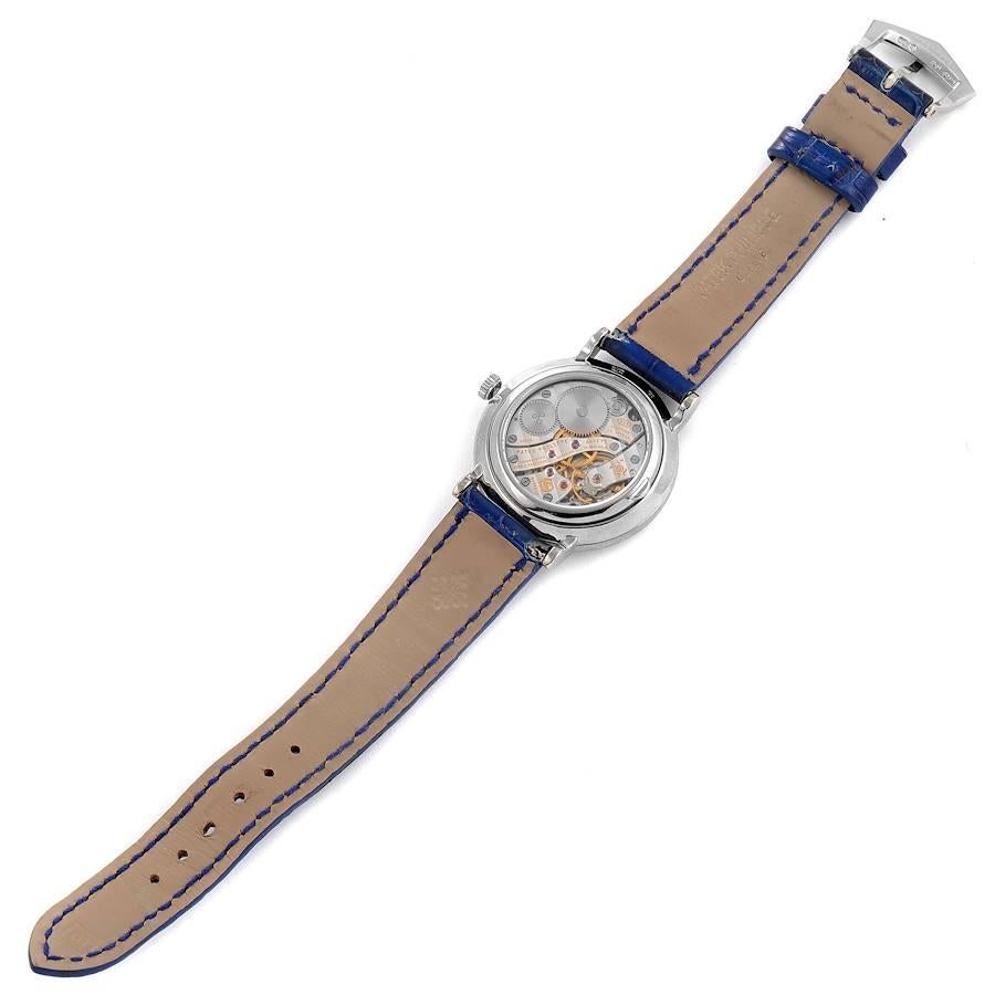 Patek Philippe Calatrava White Gold Cream Dial Diamond Ladies Watch 7120 For Sale 6