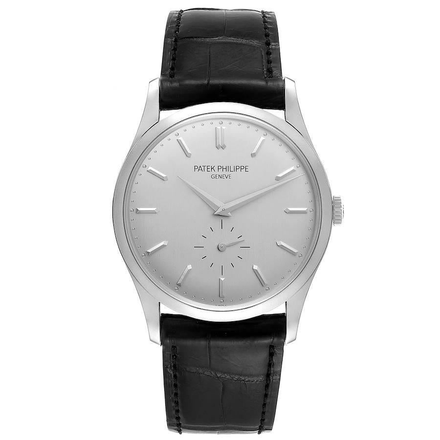 Patek Philippe Calatrava Orologio meccanico da uomo in oro bianco 5196G. Movimento a carica manuale. Placcato in rodio, decorazione fausses cotes, scappamento a leva in linea retta, bilanciere Gyromax regolato su caldo, freddo, isocronismo e 5