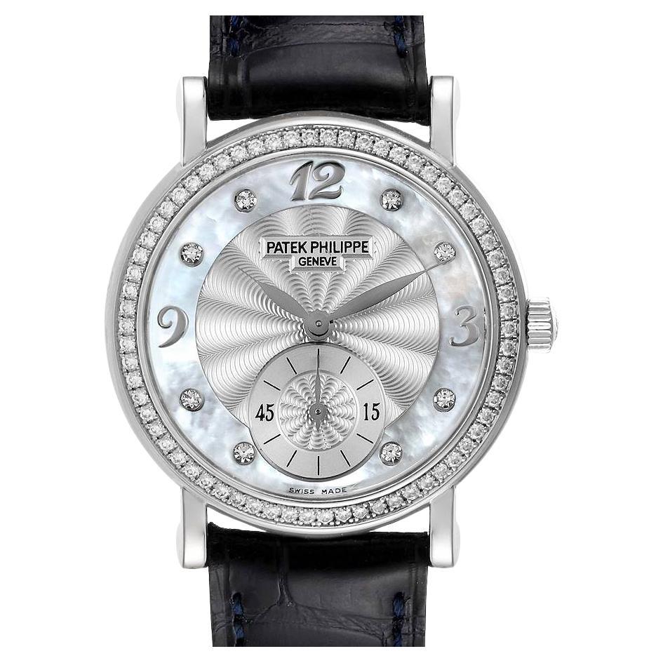 Patek Philippe Calatrava White Gold MOP Diamond Ladies Watch 4959 For Sale