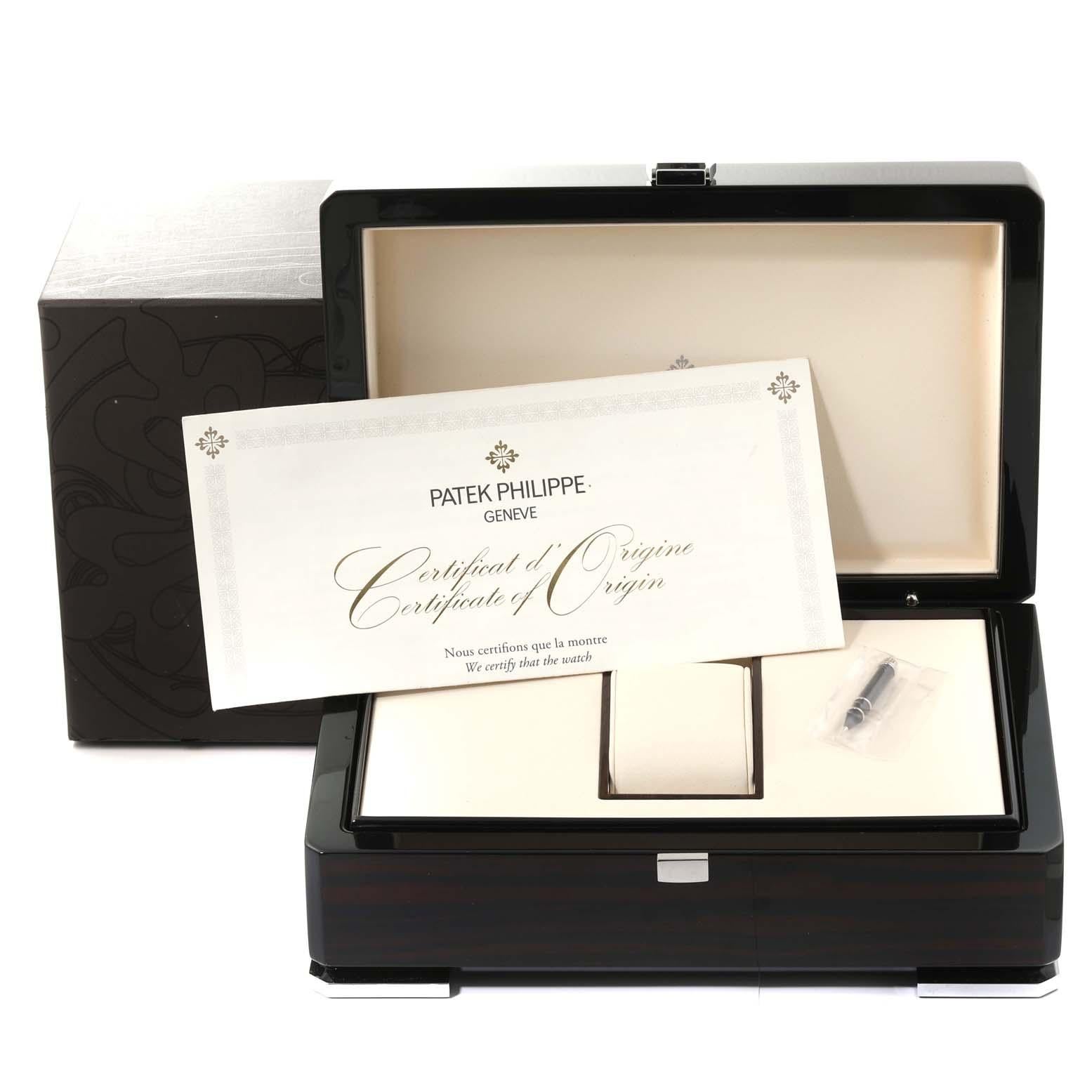 Patek Philippe Calatrava White Gold Pilot Travel Time Mens Watch 5524 Box Papers For Sale 5