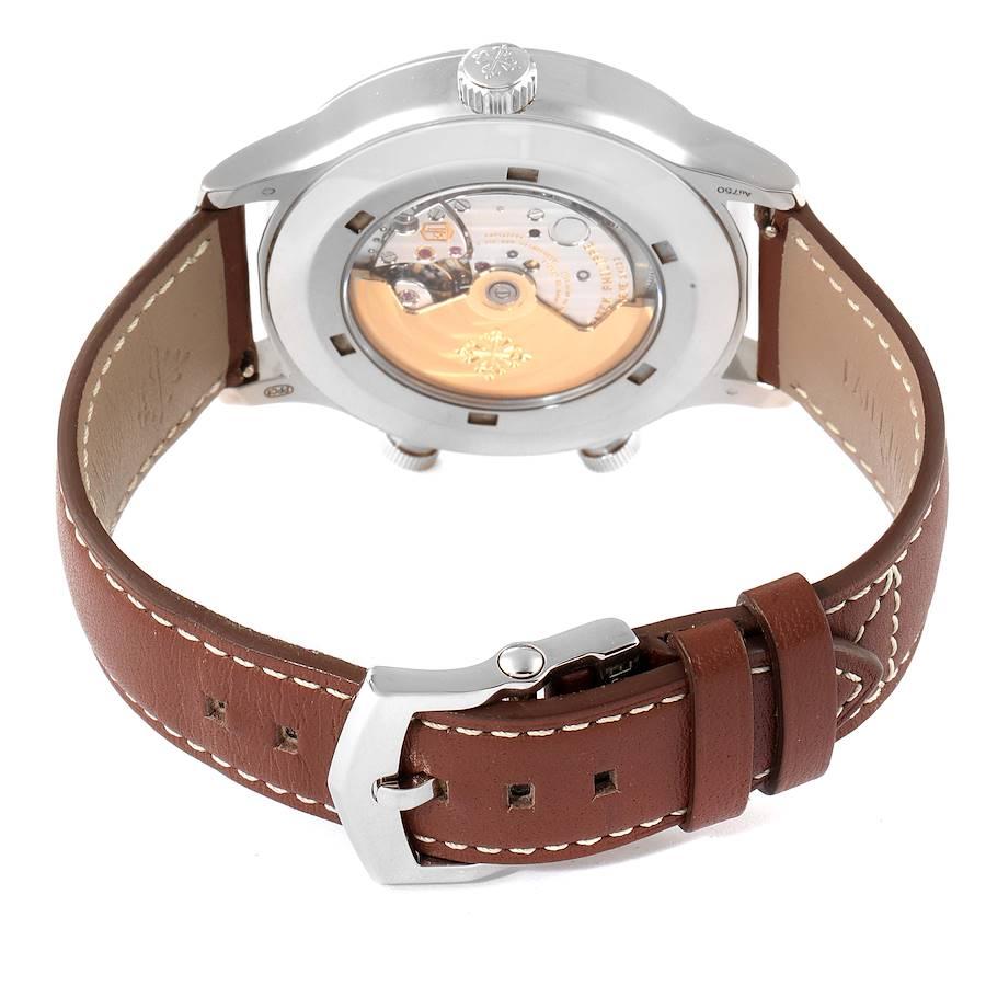 Herrenuhr, Patek Philippe Calatrava, Weißgold, Pilot, Reisezeit 5524 im Angebot 6