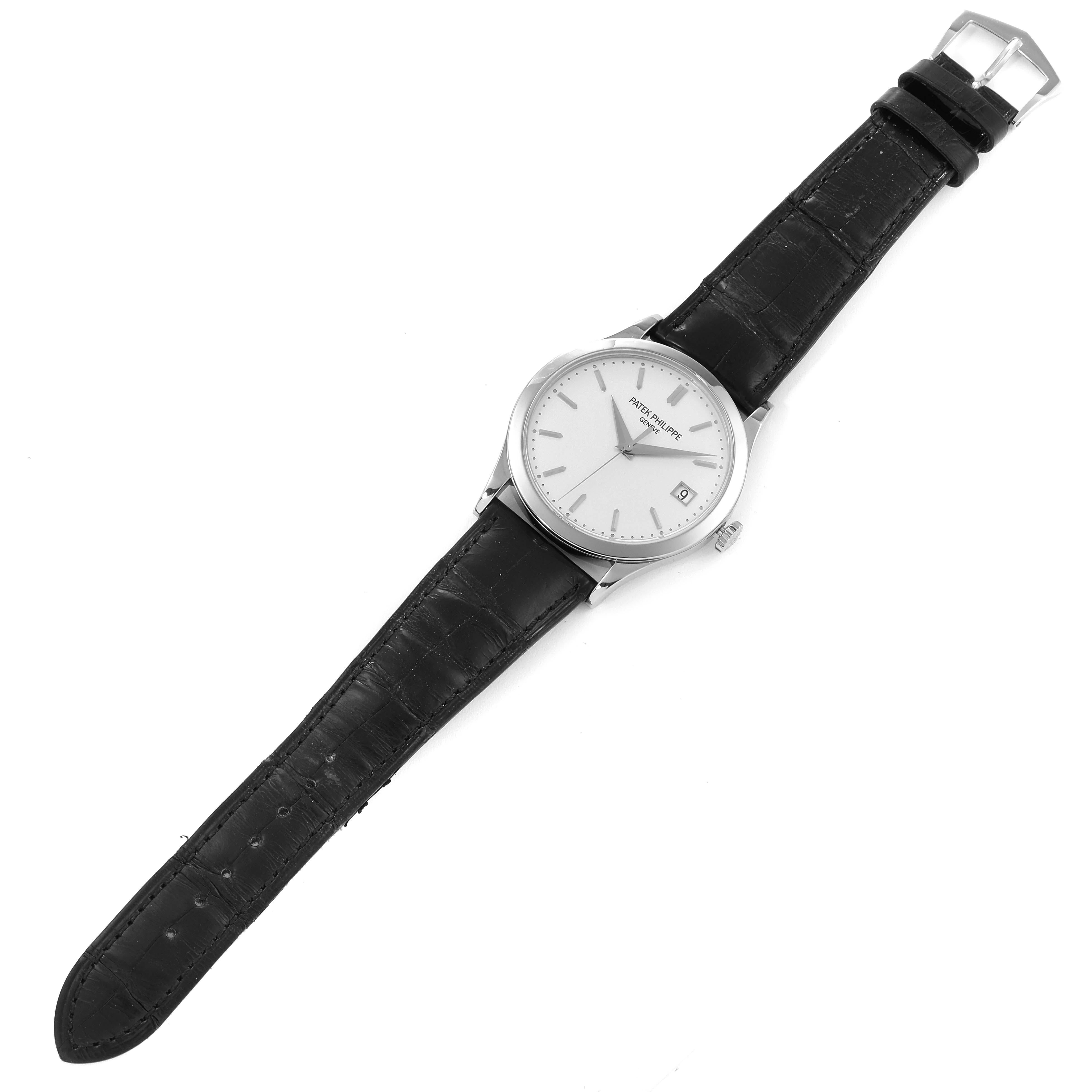 Patek Philippe Calatrava White Gold Silver Dial Mens Watch 5296 Box Papers 5