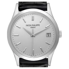 Patek Philippe Calatrava White Gold Silver Dial Mens Watch 5296 Box Papers