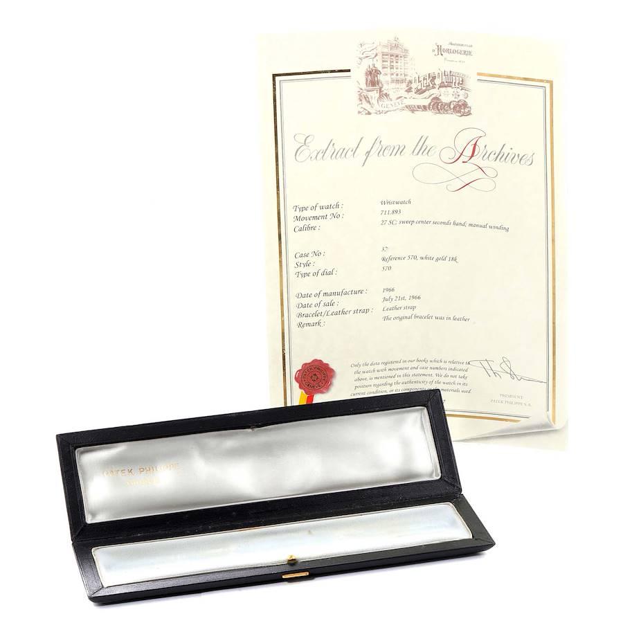 Patek Philippe Calatrava Weißgold Vintage Herrenuhr 570 Box Papiere, Vintage im Angebot 8