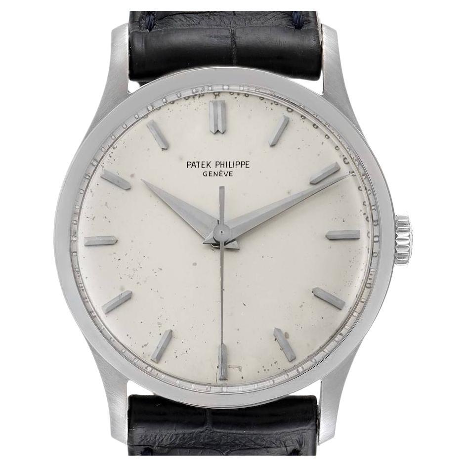 Patek Philippe Calatrava White Gold Vintage Mens Watch 570 Box Papers For Sale