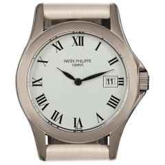 Patek Philippe Calatrava White Gold White Roman Dial Ladies Wristwatch