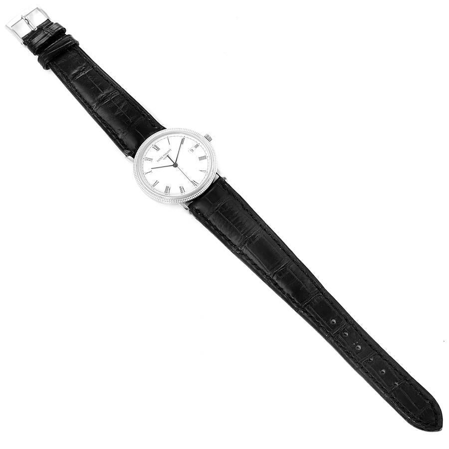 Patek Philippe Calatrava White Gold White Roman Dial Mens Watch 3944 2