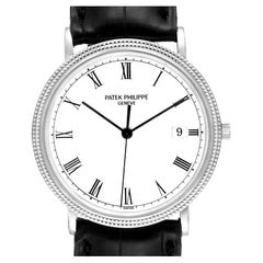 Patek Philippe Calatrava White Gold White Roman Dial Mens Watch 3944
