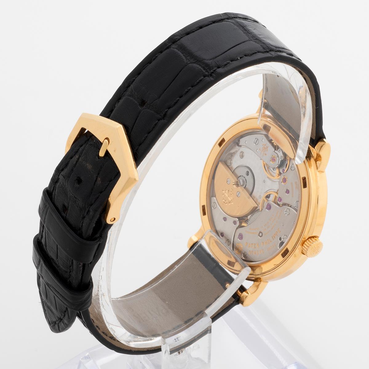 Patek Philippe Calatrava Wristwatch Ref 5120J, 18K Yelow Gold, White Enamel Dial 2