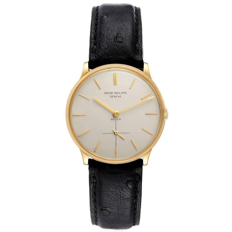 Patek Philippe Montre Beyer vintage à cadran en or jaune Calatrava pour ...