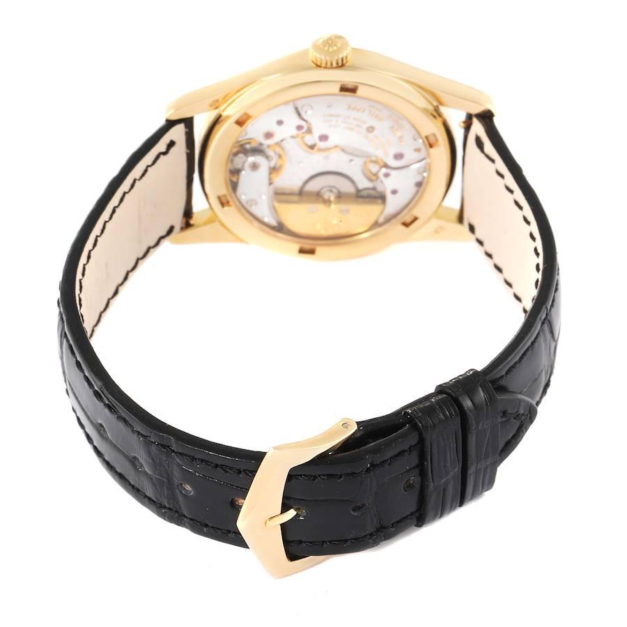 Automatik-Herrenuhr von Patek Philippe Calatrava, Gelbgold, schwarzes Zifferblatt 5000 im Angebot 4