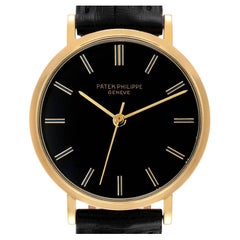 Vintage Herrenuhr 3569 von Patek Philippe Calatrava, Gelbgold, schwarzes Zifferblatt