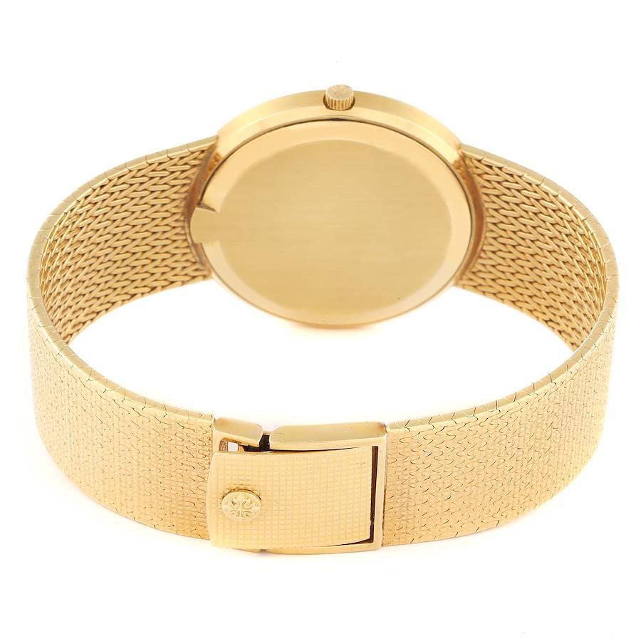 Patek Philippe Calatrava Yellow Gold Blue Dial Vintage Mens Watch 3611 Papers For Sale 1