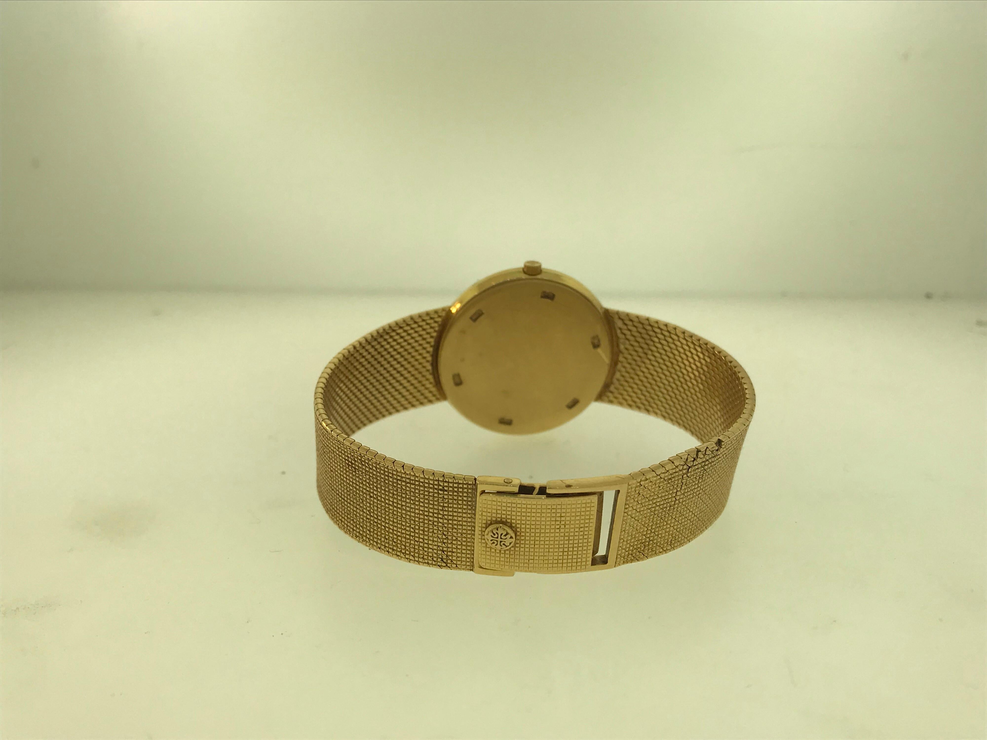 Patek Philippe Calatrava Yellow Gold Bracelet Silver Dial Men's Watch 3520DJ/1!! For Sale 7