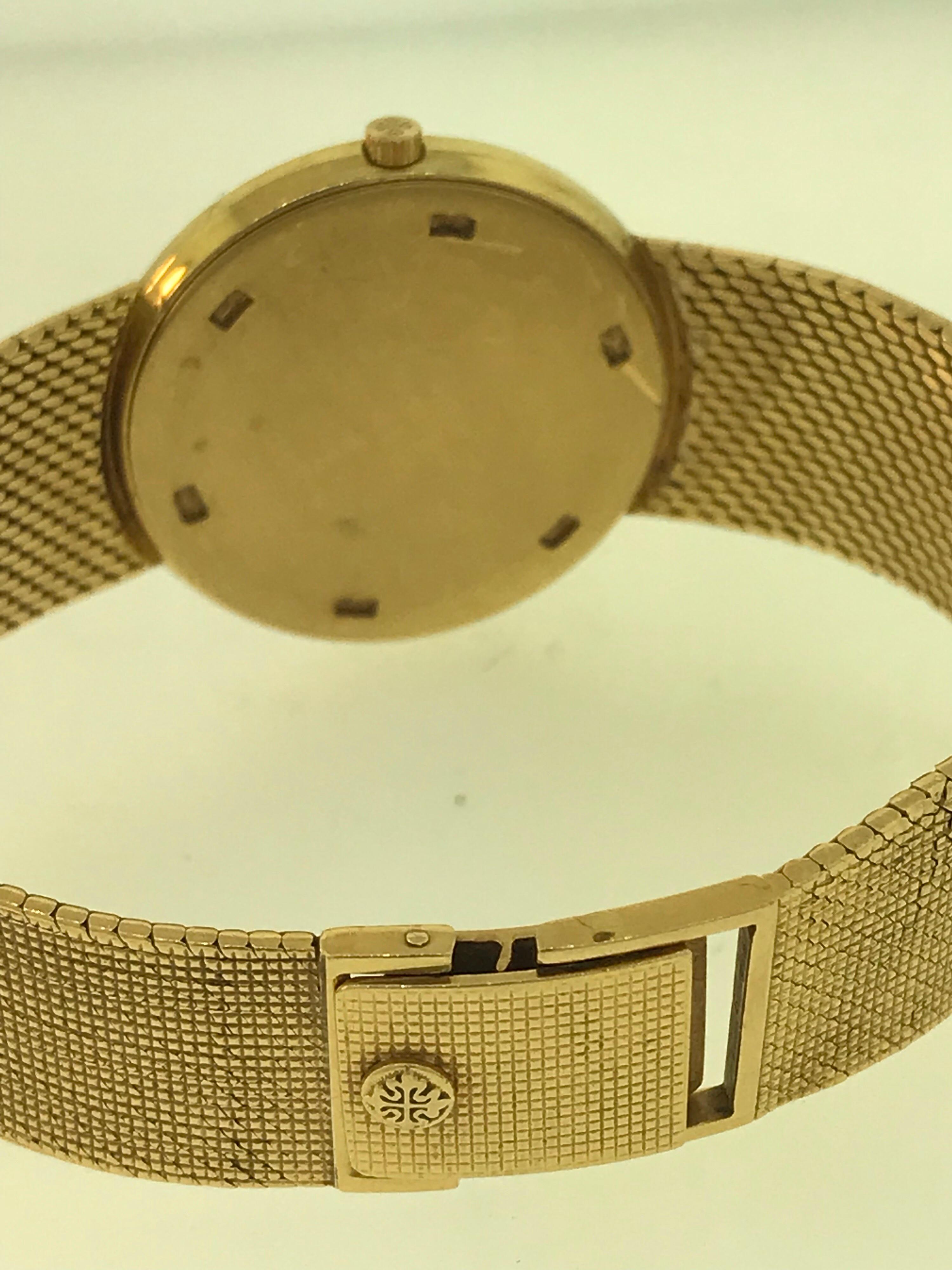 Patek Philippe Calatrava Yellow Gold Bracelet Silver Dial Men's Watch 3520DJ/1!! For Sale 8
