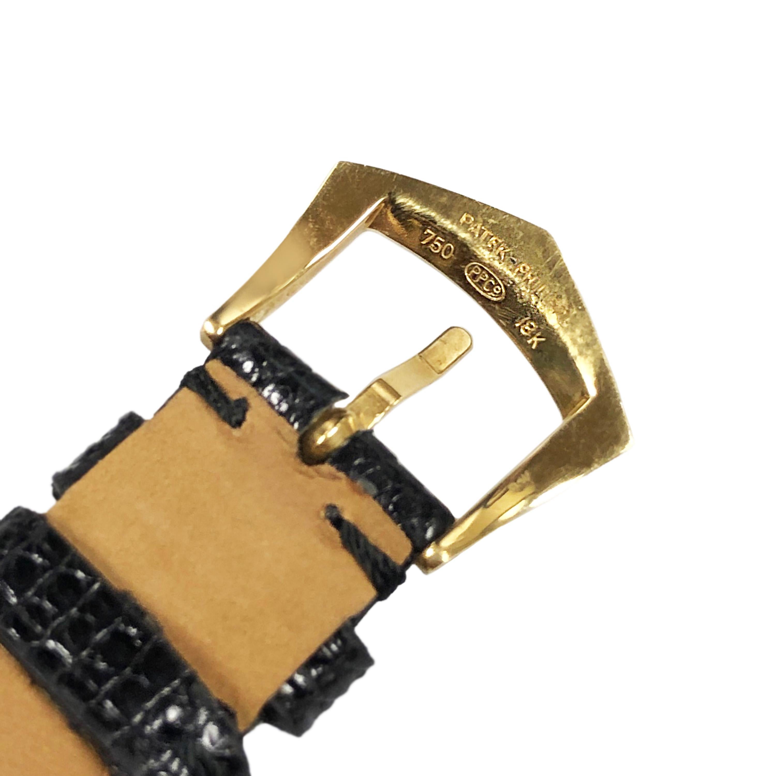 Patek Philippe Calatrava Yellow Gold Hobnail Bezel Ref 3944 Gents Quartz Watch 2