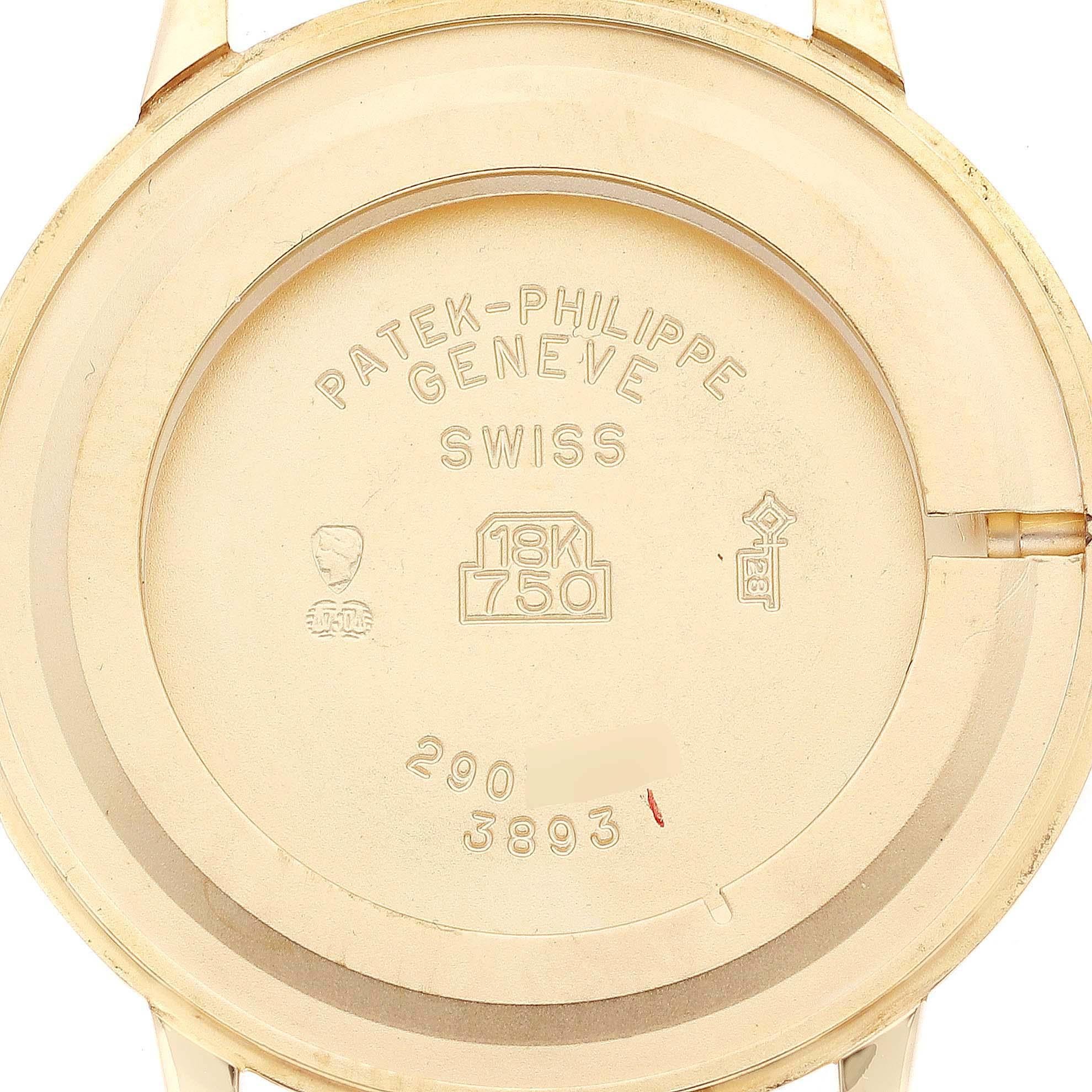 Patek Philippe Calatrava Yellow Gold Ivory Dial Mens Watch 3893 Pouch Papers 2