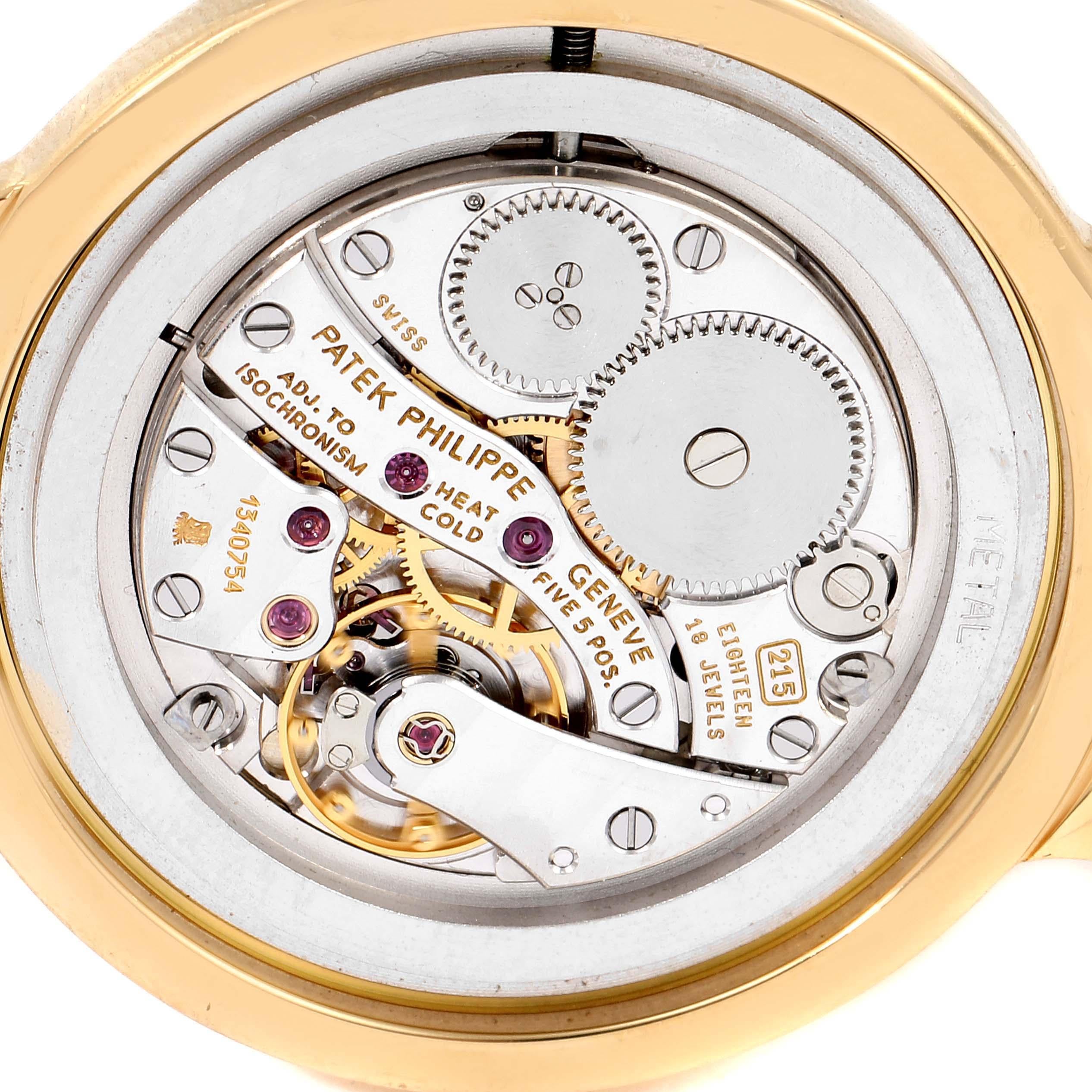 Patek Philippe Calatrava Yellow Gold Silver Arabic Dial Mens Watch 3915 For Sale 1