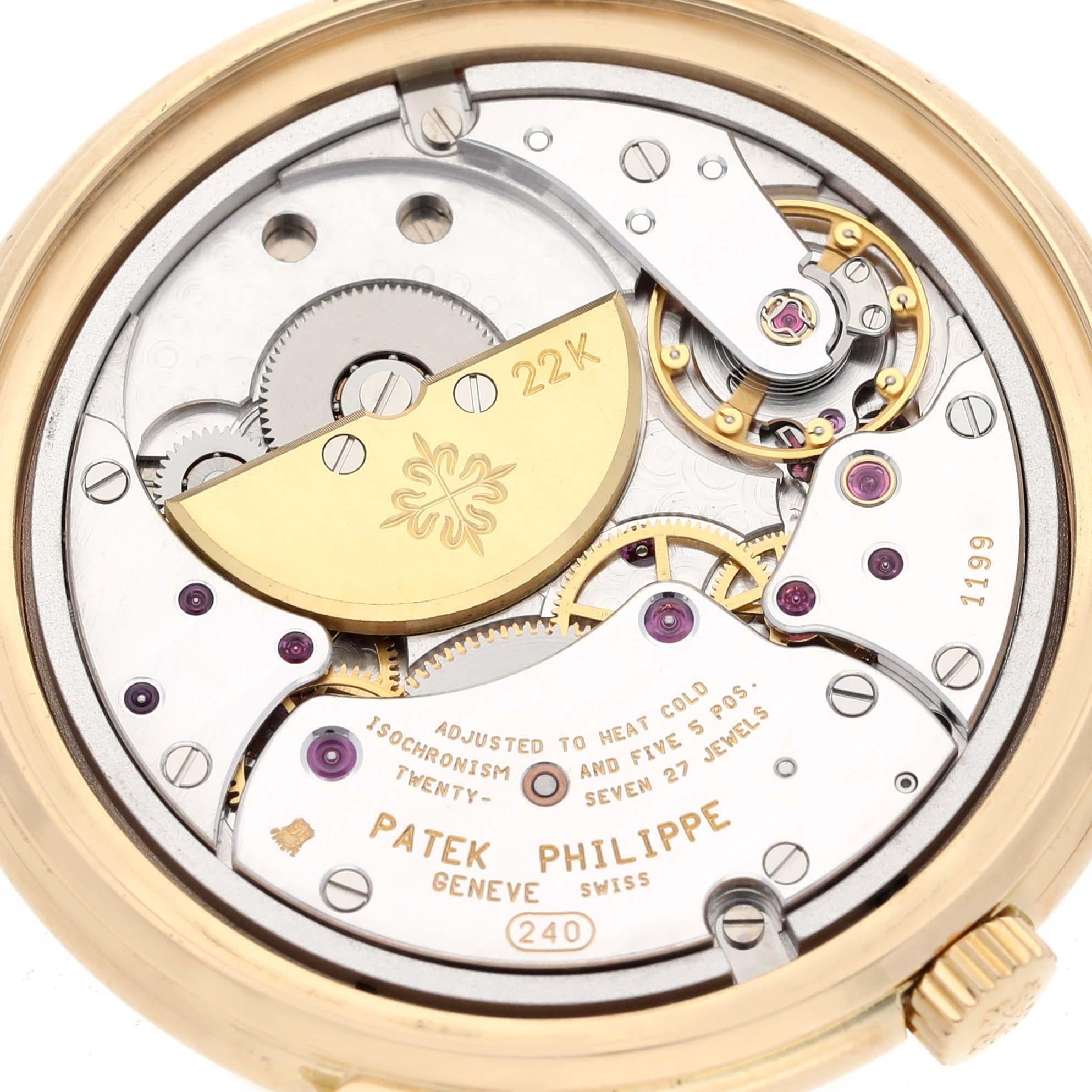 Patek Philippe Calatrava Yellow Gold Silver Dial Mens Watch 5032 en vente 3