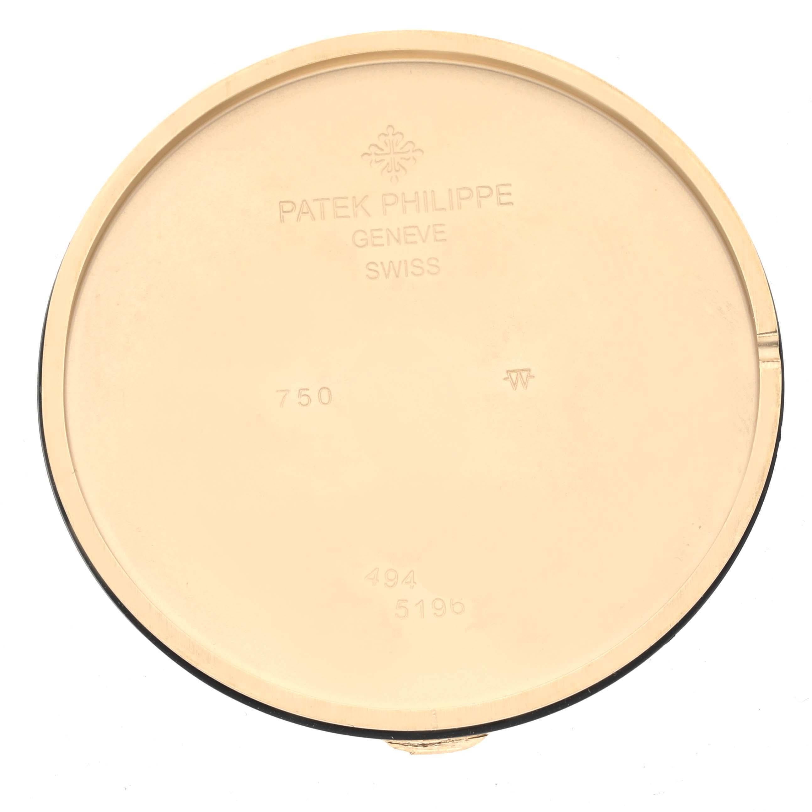 Patek Philippe Calatrava Yellow Gold Silver Dial Mens Watch 5196 For Sale 2