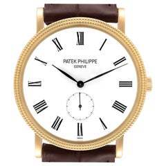 Patek Philippe Calatrava Yellow Gold White Dial Mens Watch 5119