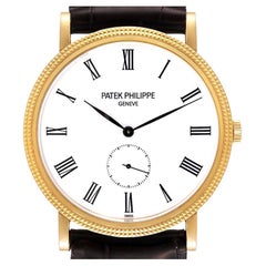 Patek Philippe Calatrava Yellow Gold White Dial Mens Watch 5119