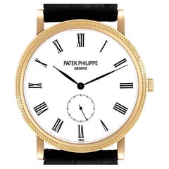 Patek Philippe Calatrava Yellow Gold White Dial Mens Watch 5119
