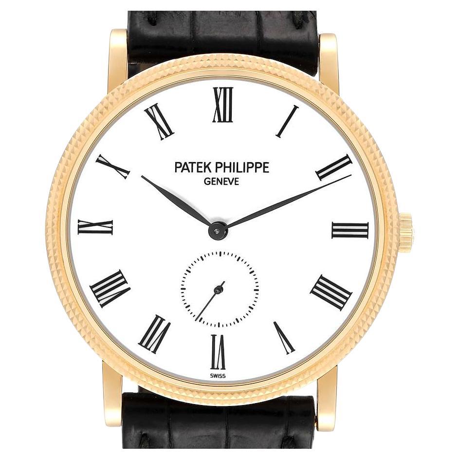 Patek Philippe Calatrava Yellow Gold White Dial Mens Watch 5119j For Sale