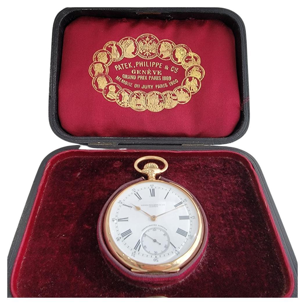 Patek Philippe Chronometro Gondolo 18k Gold Pocket Watch 1910s w Box RA184