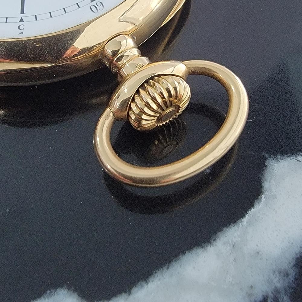 Patek Philippe Chronometro Gondolo 18k Gold Pocket Watch wbox c1910s RA184 In Excellent Condition In Beverly Hills, CA